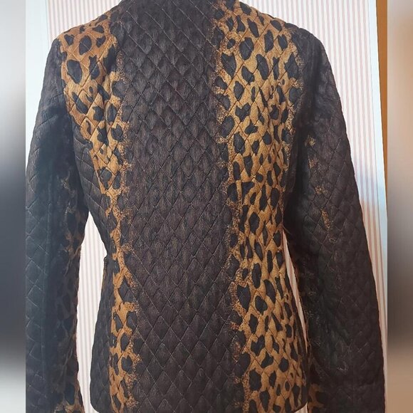 Leopard Print Reversible Quilted Jacket S Y2K Indie Sleaze Streetwear - Picture 5 of 14
